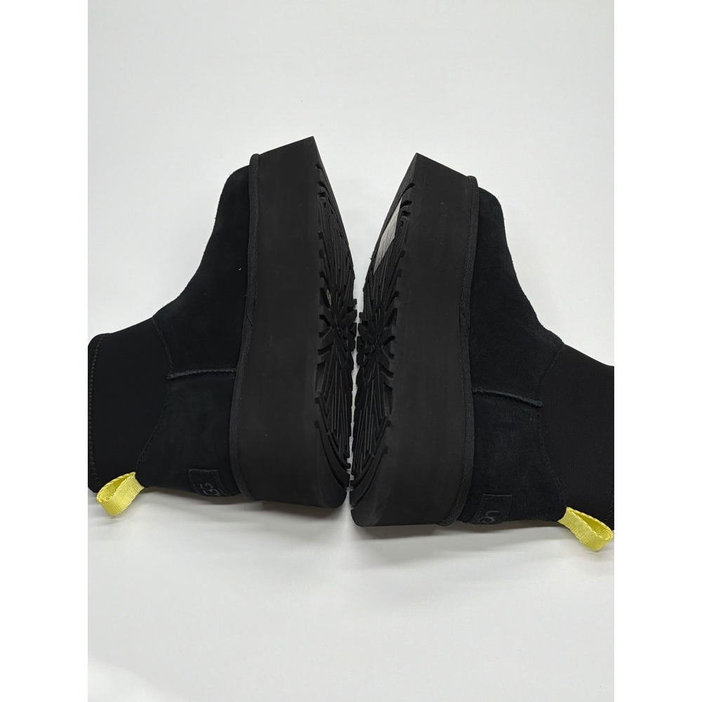UGG Classic Dipper Platform Boots Black Suede Neoprene 1168170 Womens 6 NWOB - Picture 9 of 12